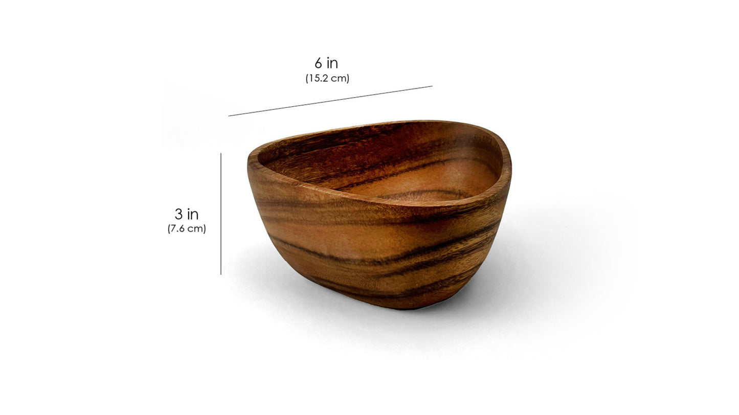 Wooden Triangle Salad Bowls