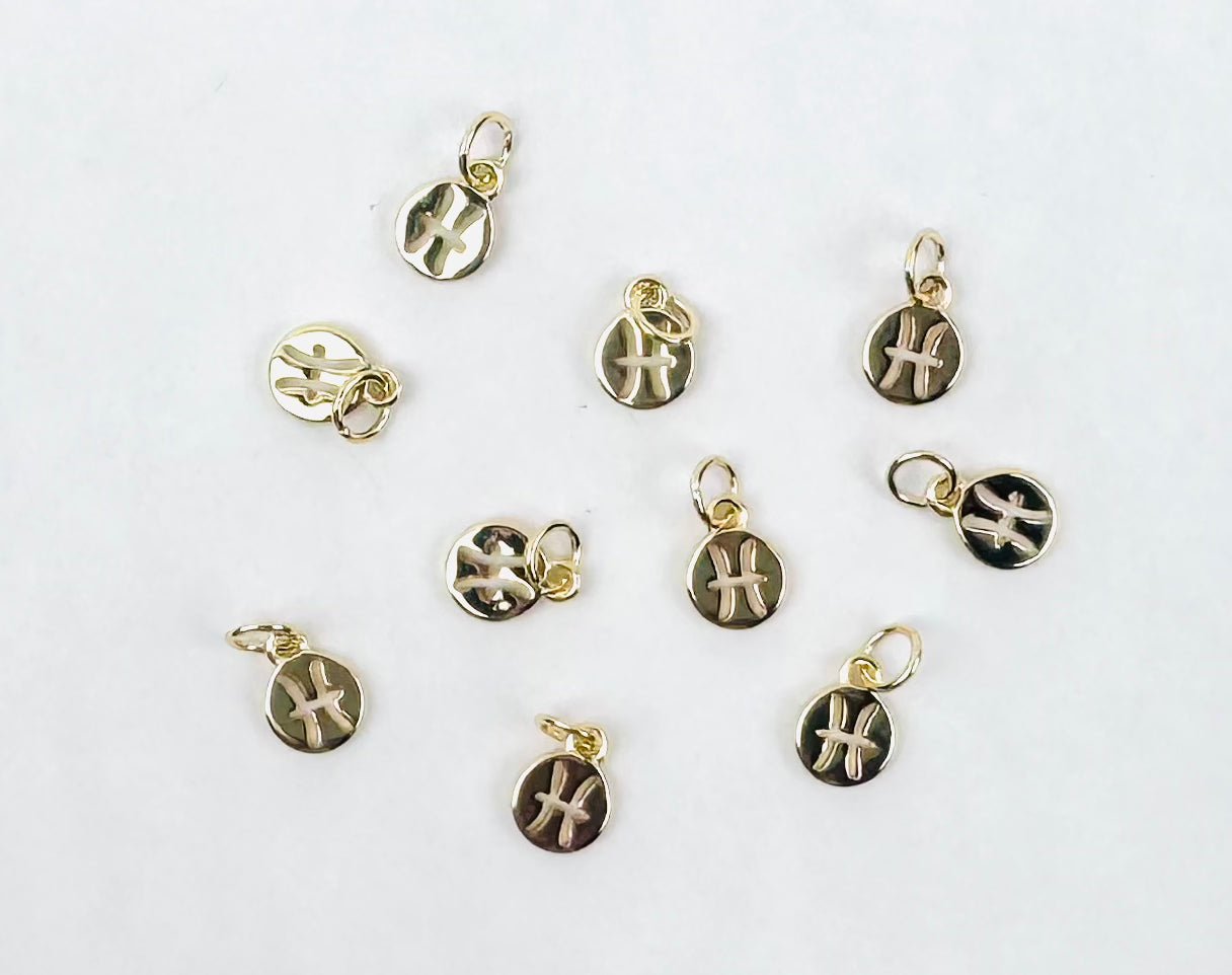 Style 134 - Mini Gold Zodiac Sign Charms