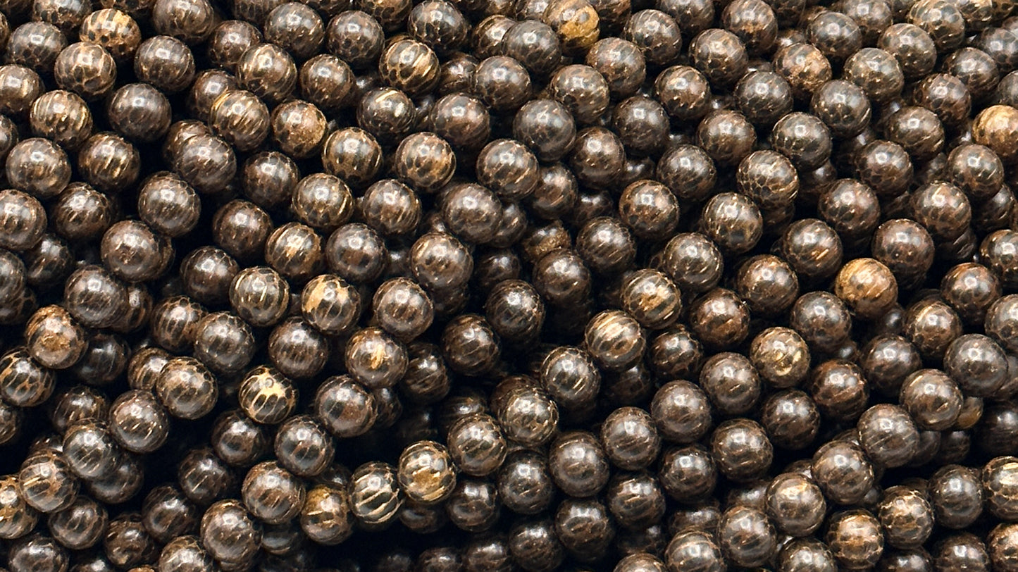 Palm Wood Beads – Polished – 16″ Strand