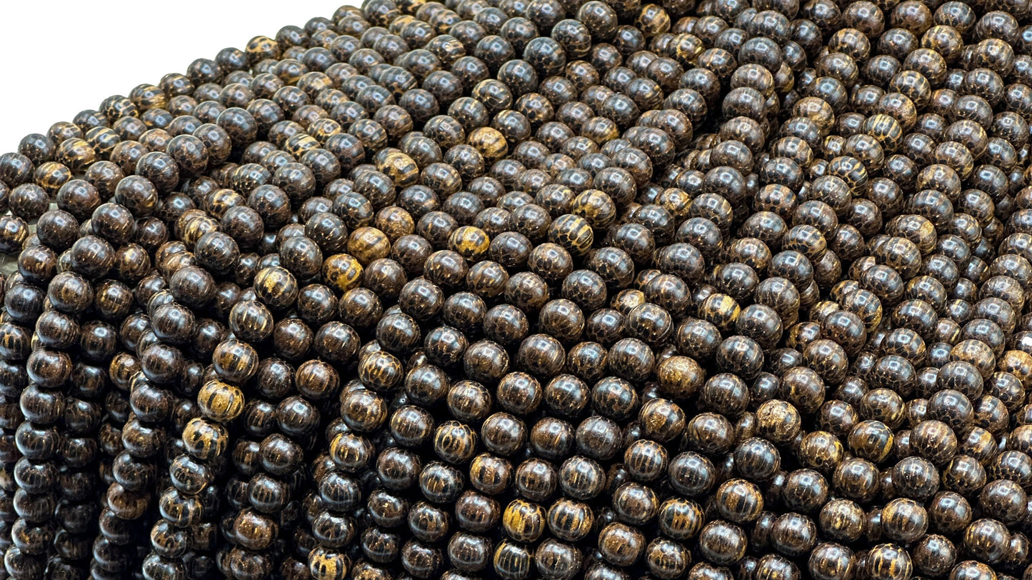 Palm Wood Beads – Polished – 16″ Strand