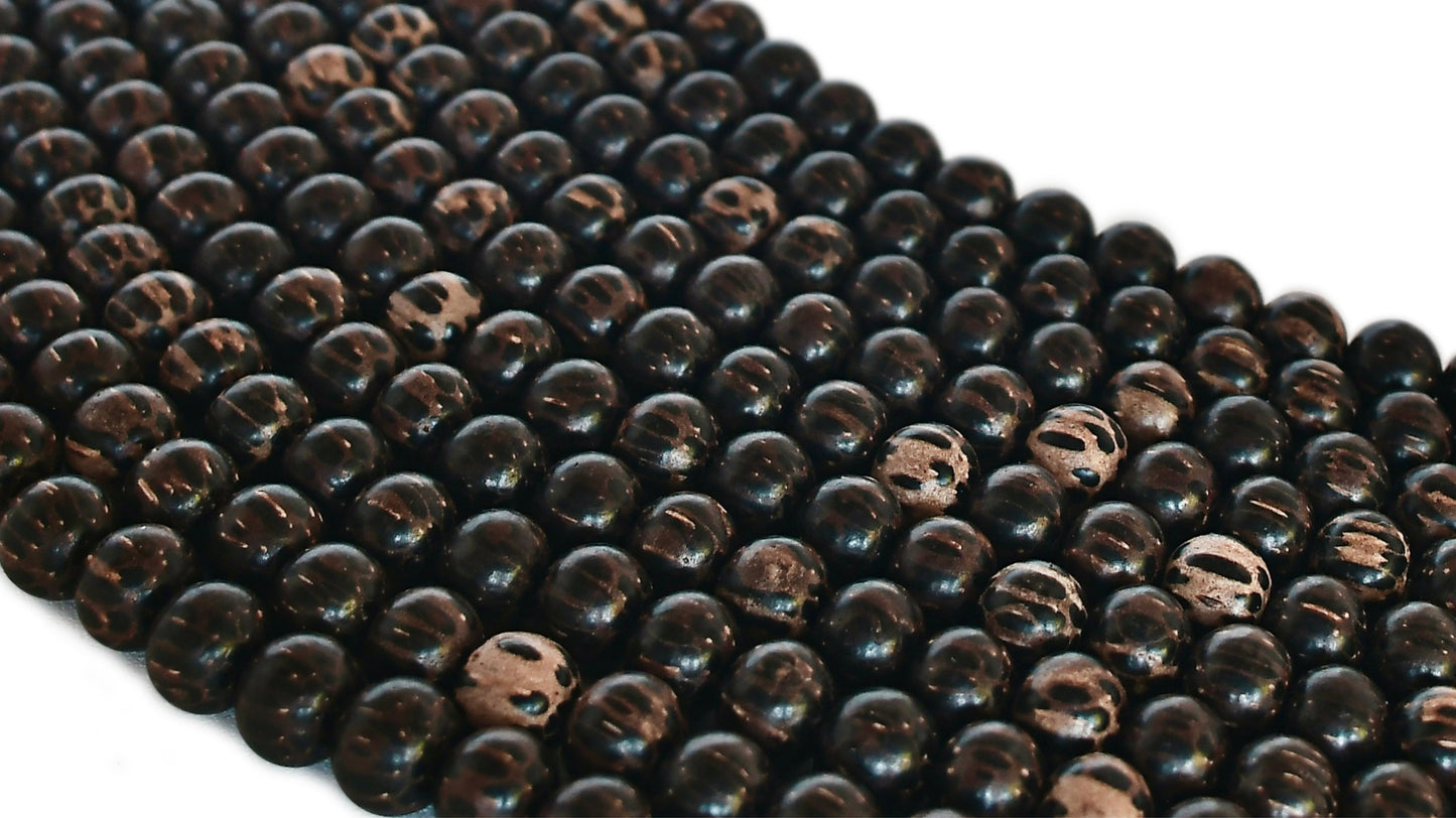 Palm Wood Beads – Polished – 16″ Strand