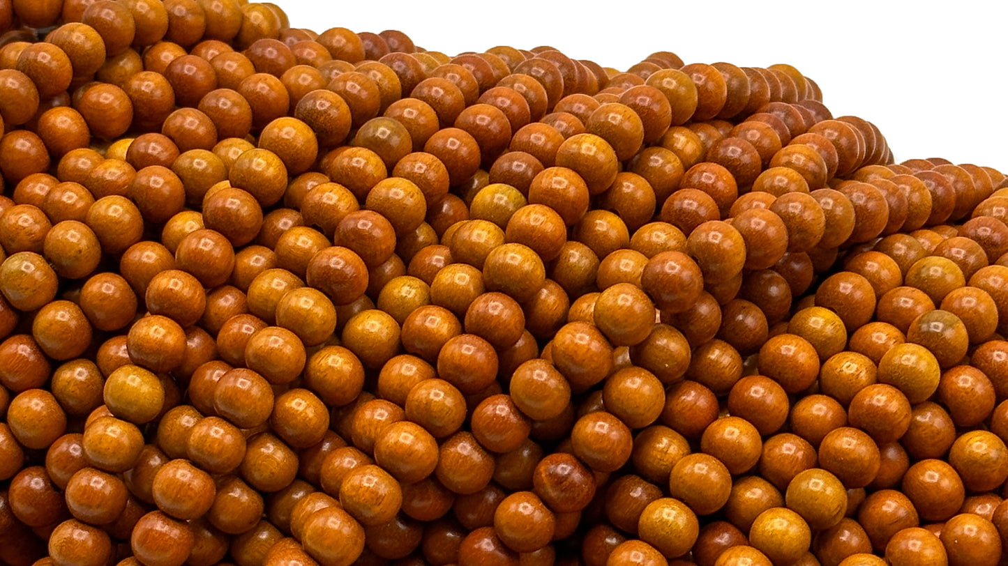 Sibucao/Red Wood Beads – Polished – 16″ Strand