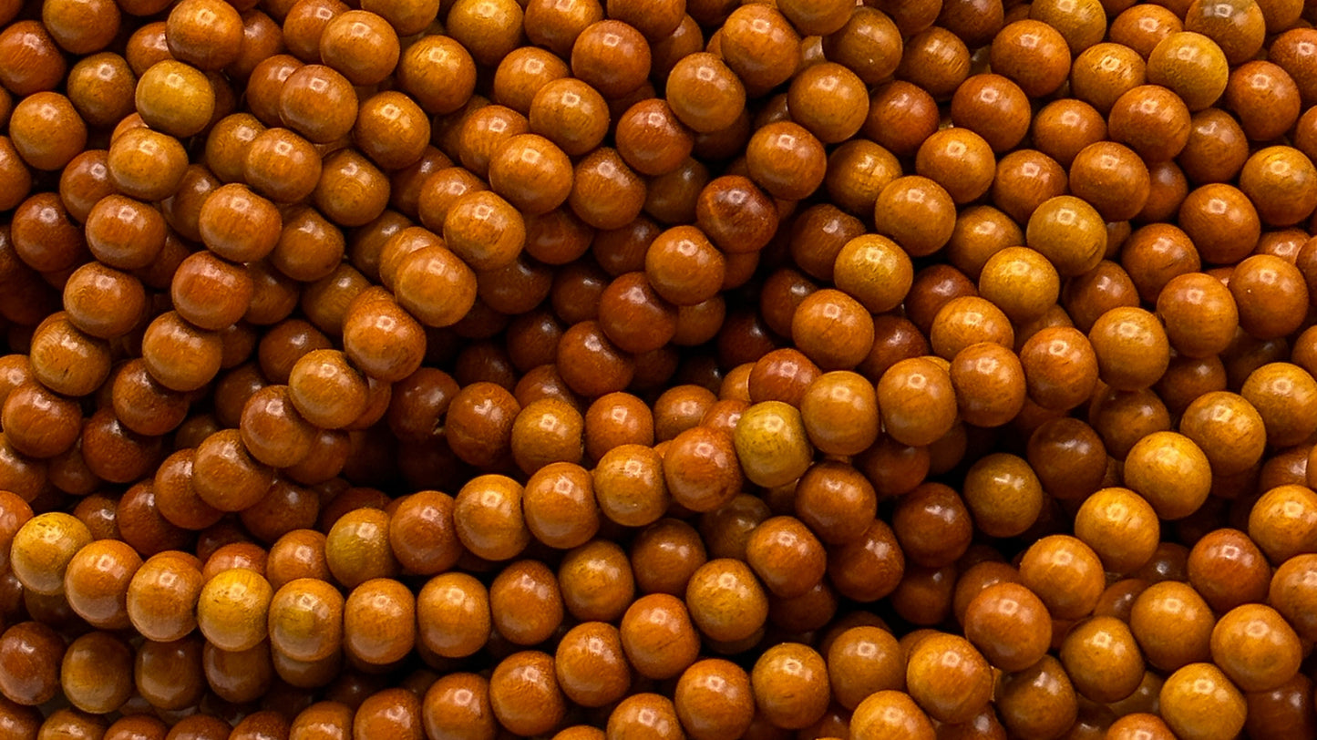 Sibucao/Red Wood Beads – Polished – 16″ Strand