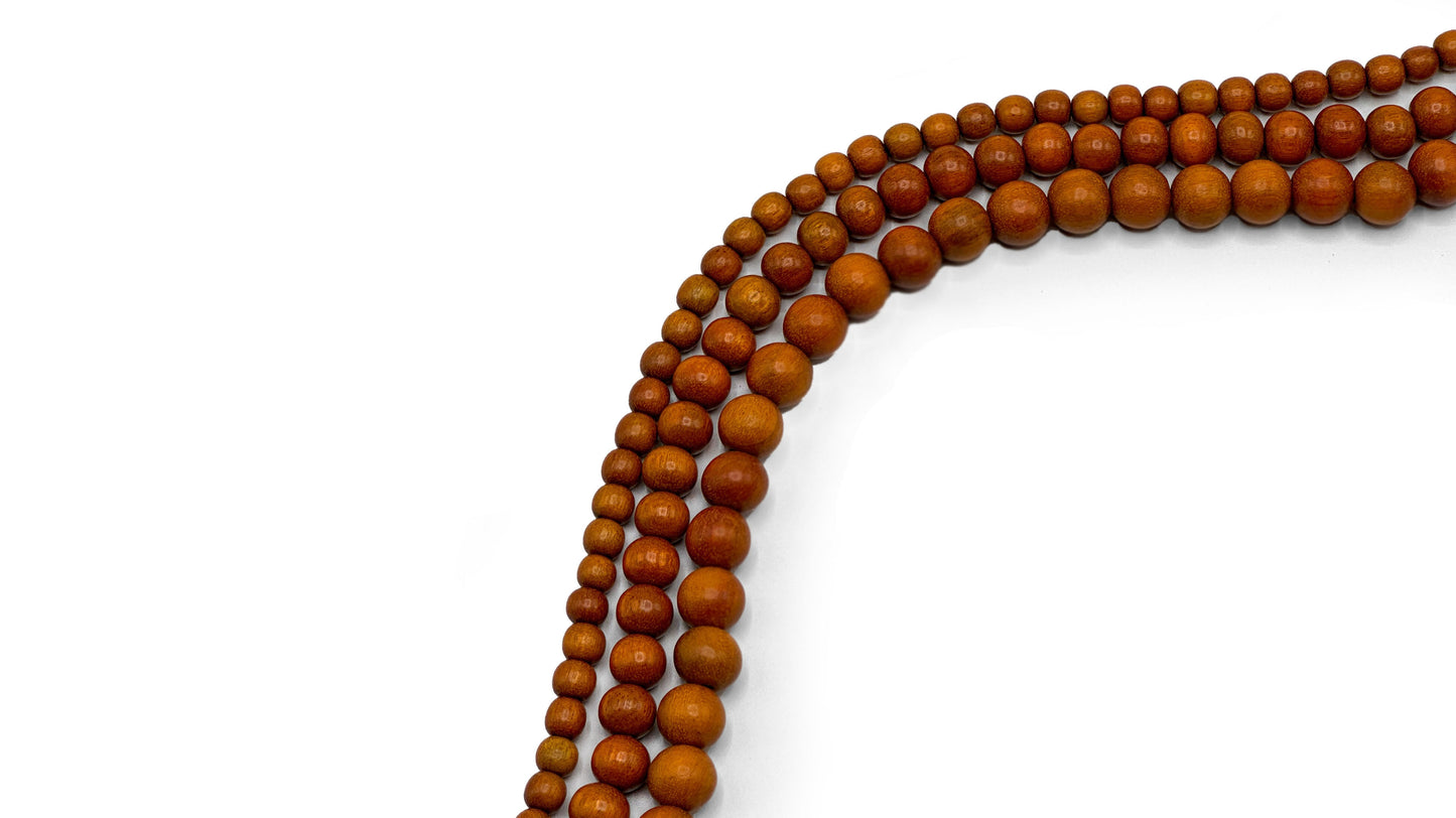 Sibucao/Red Wood Beads – Polished – 16″ Strand