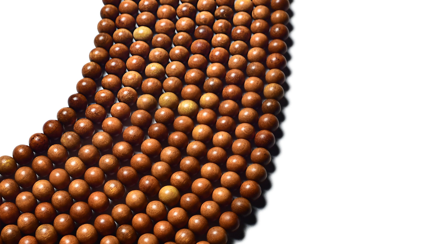 Sibucao/Red Wood Beads – Polished – 16″ Strand