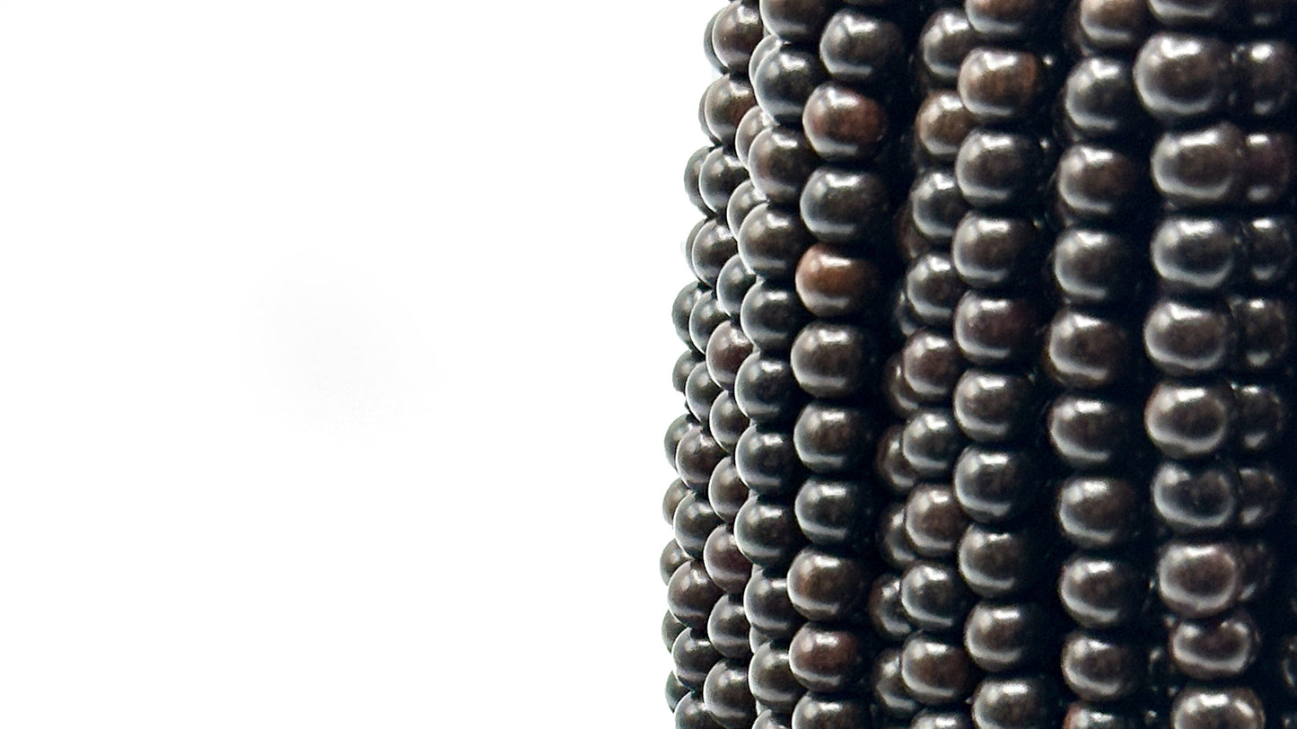 Tiger Ebony/Kamagong Wood Beads – Polished – 16″ Strand