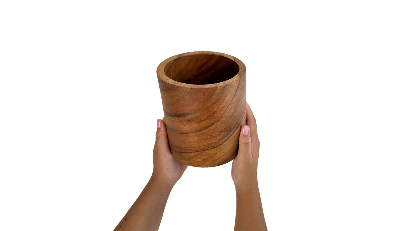 Wooden Utensil Canister