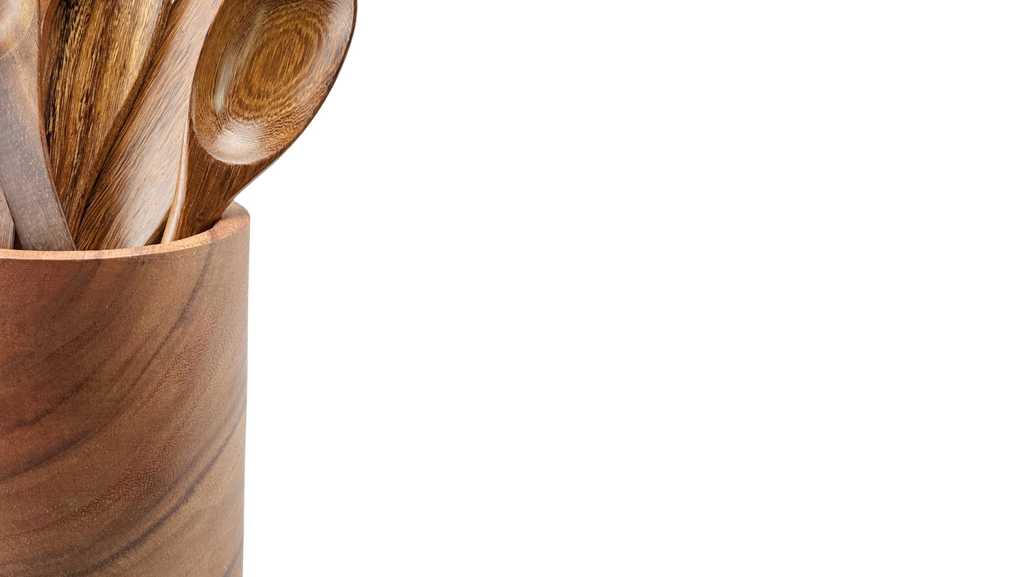 Wooden Utensil Canister