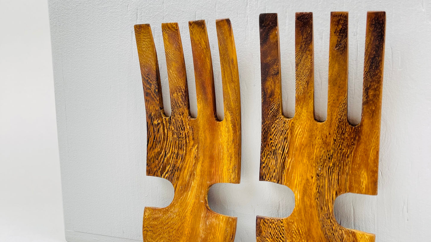 Wooden Salad Tosser Set