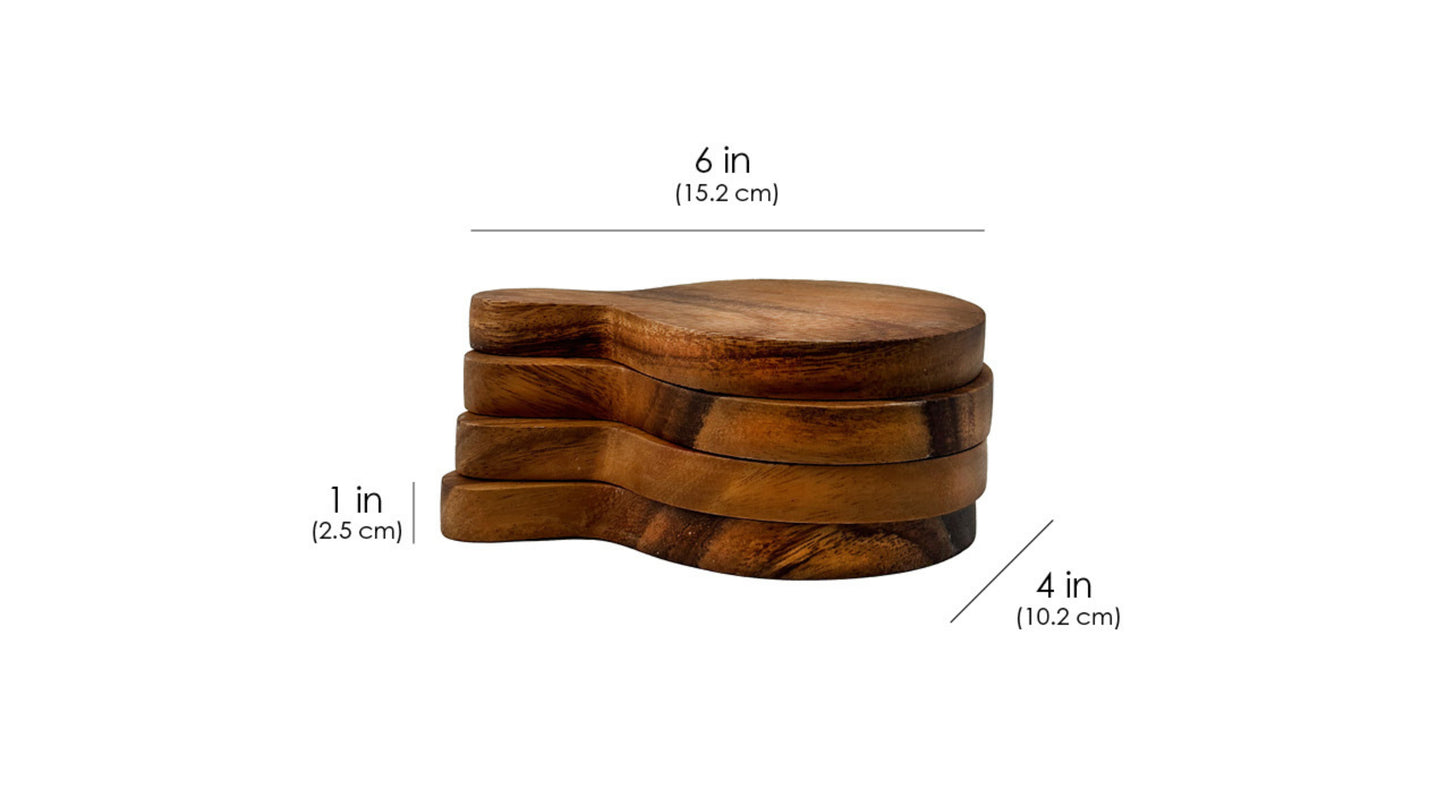 Wooden Coaster with Handle / Mini Charcuterie Board Set of 4