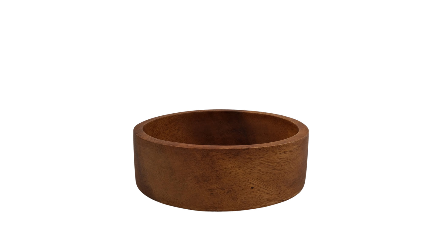 Wooden Straight Round Bowl