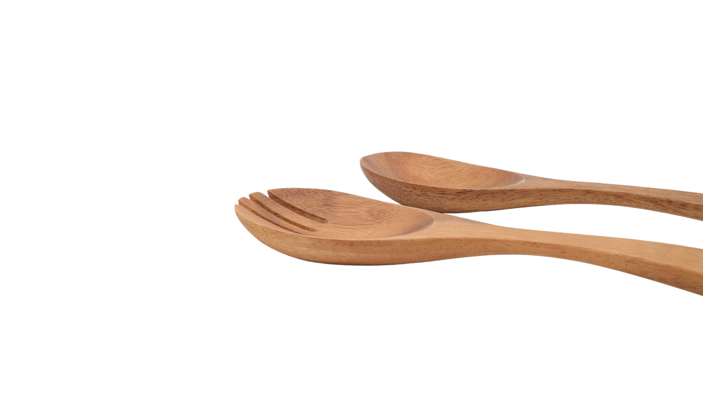 Acacia Wood Spoon Fork Salad Set