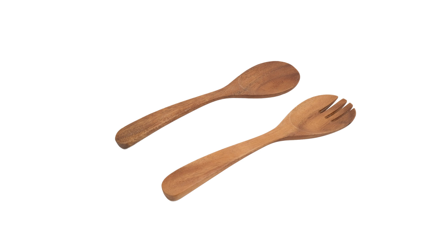 Acacia Wood Spoon Fork Salad Set