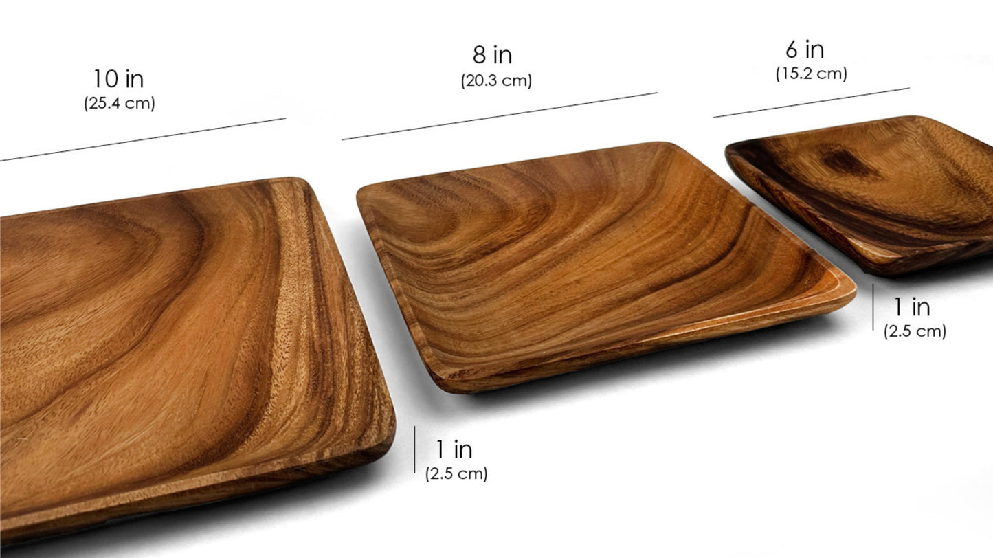 Wooden Square Plates