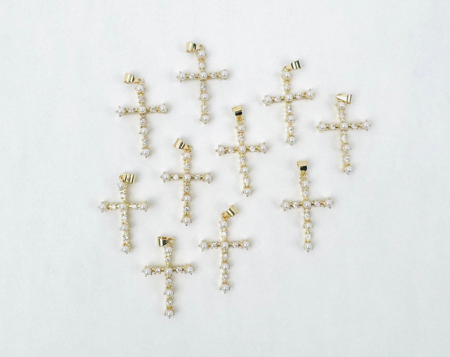 Style 107 - Pearl Cross Charm