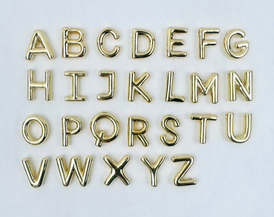 Letter Charm 7 - Gold Simple Bubble Letters