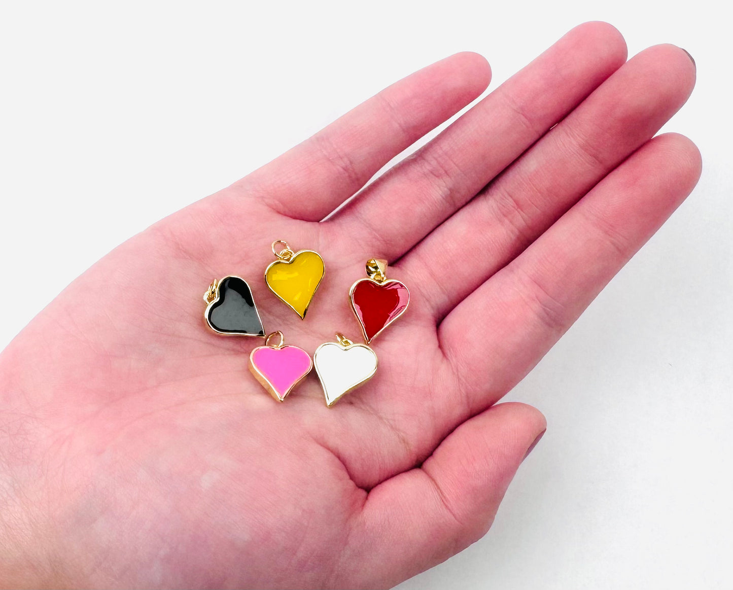 Style 77 - Coloured Heart Charm