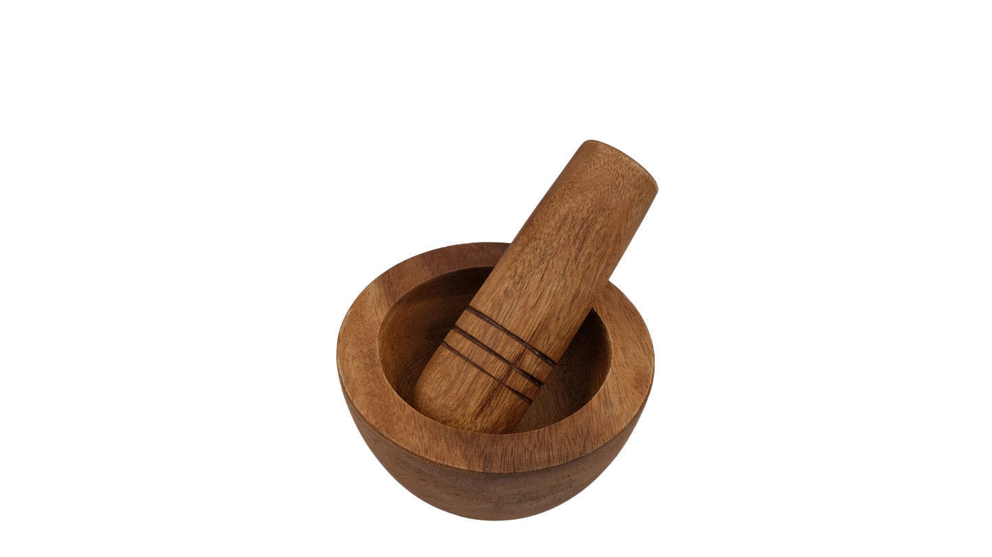 Wooden Mortar and Pestle