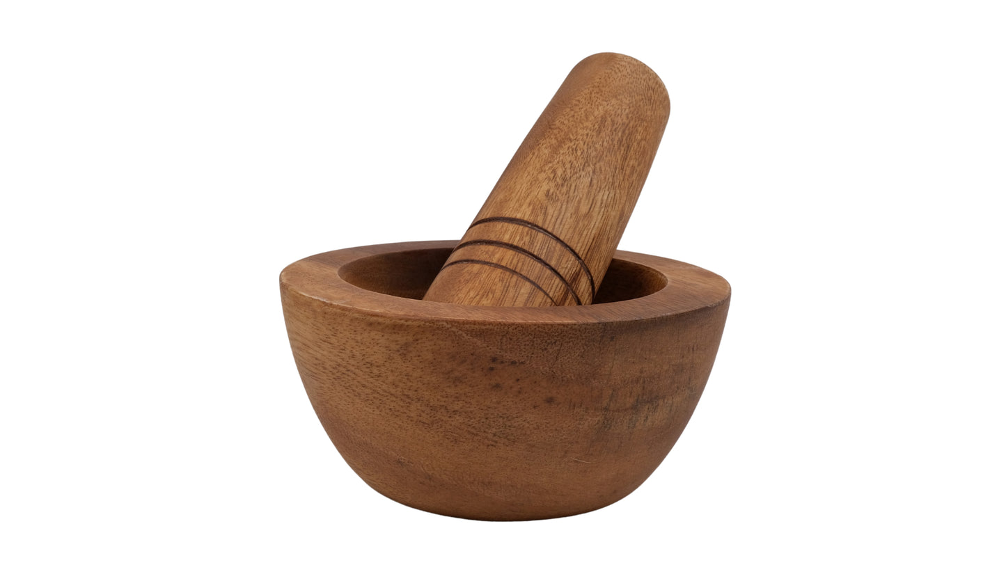 Wooden Mortar and Pestle