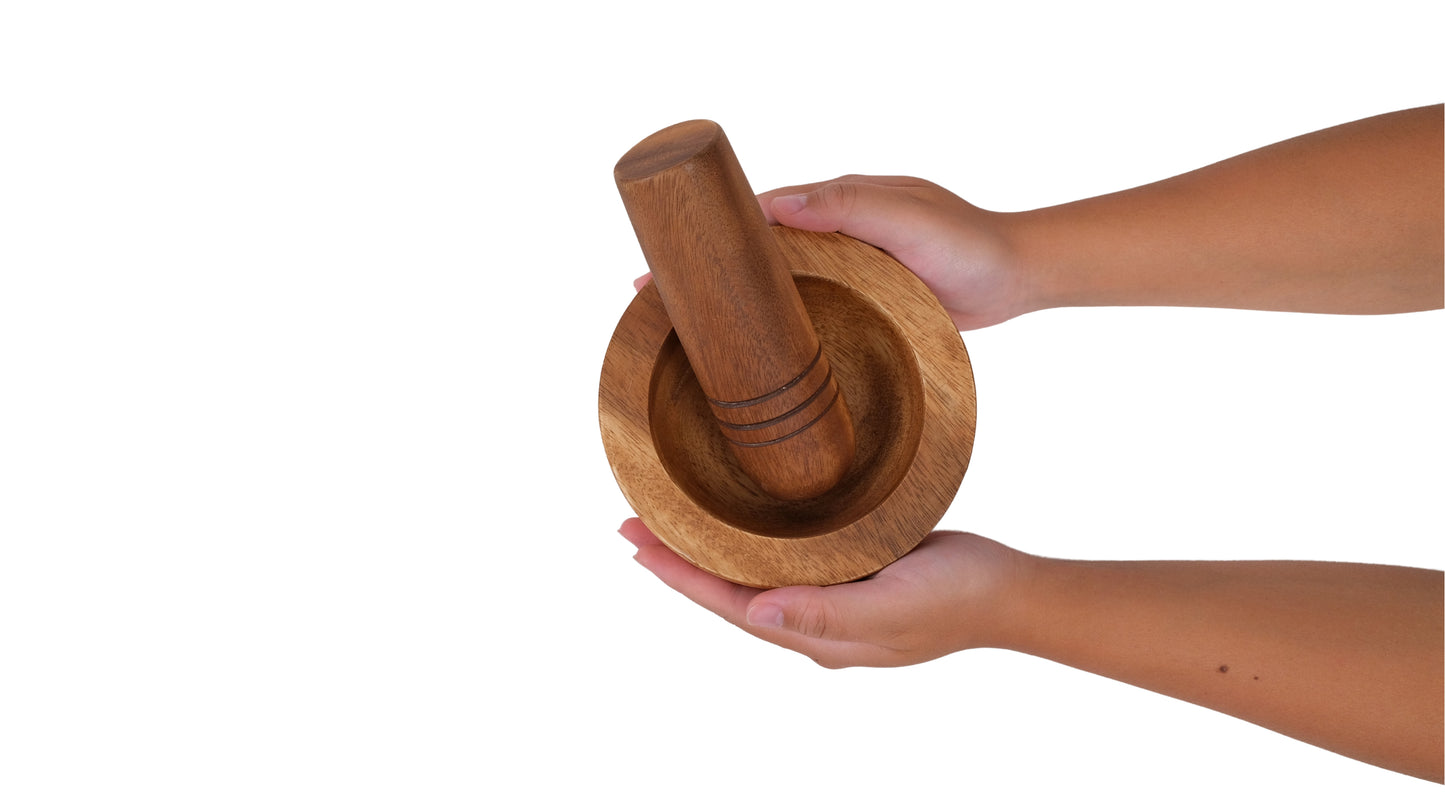 Wooden Mortar and Pestle