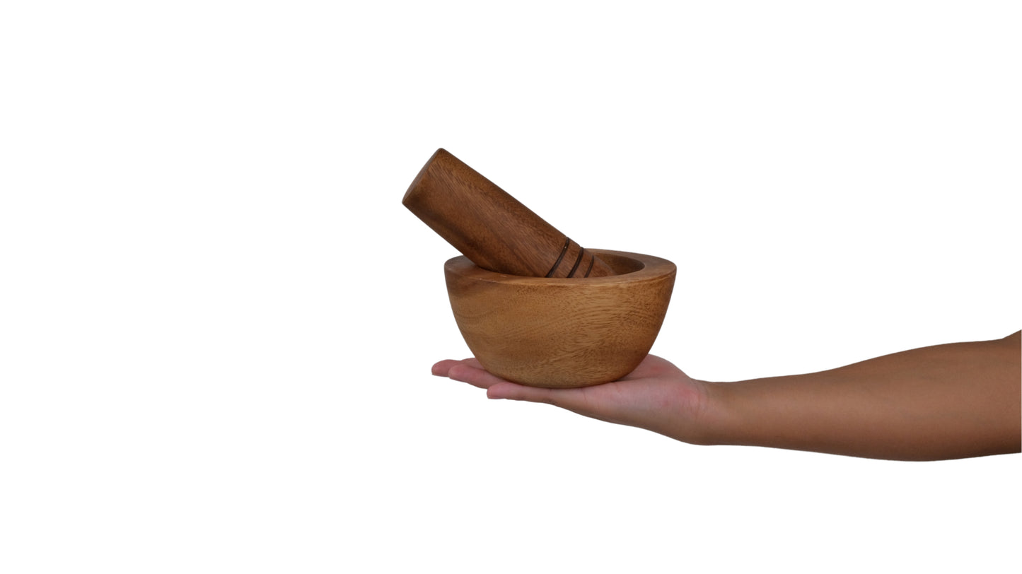 Wooden Mortar and Pestle