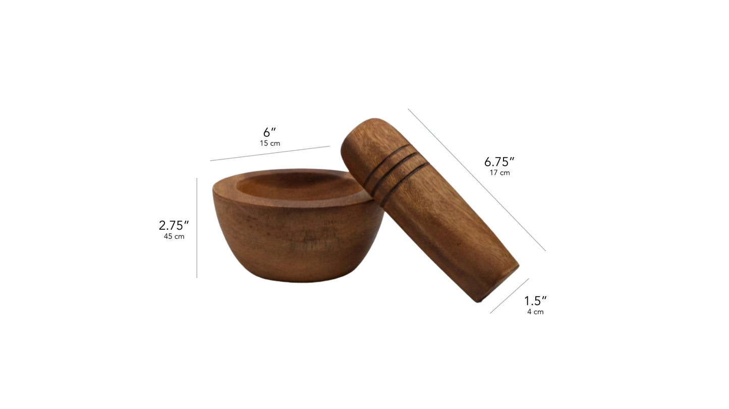 Wooden Mortar and Pestle