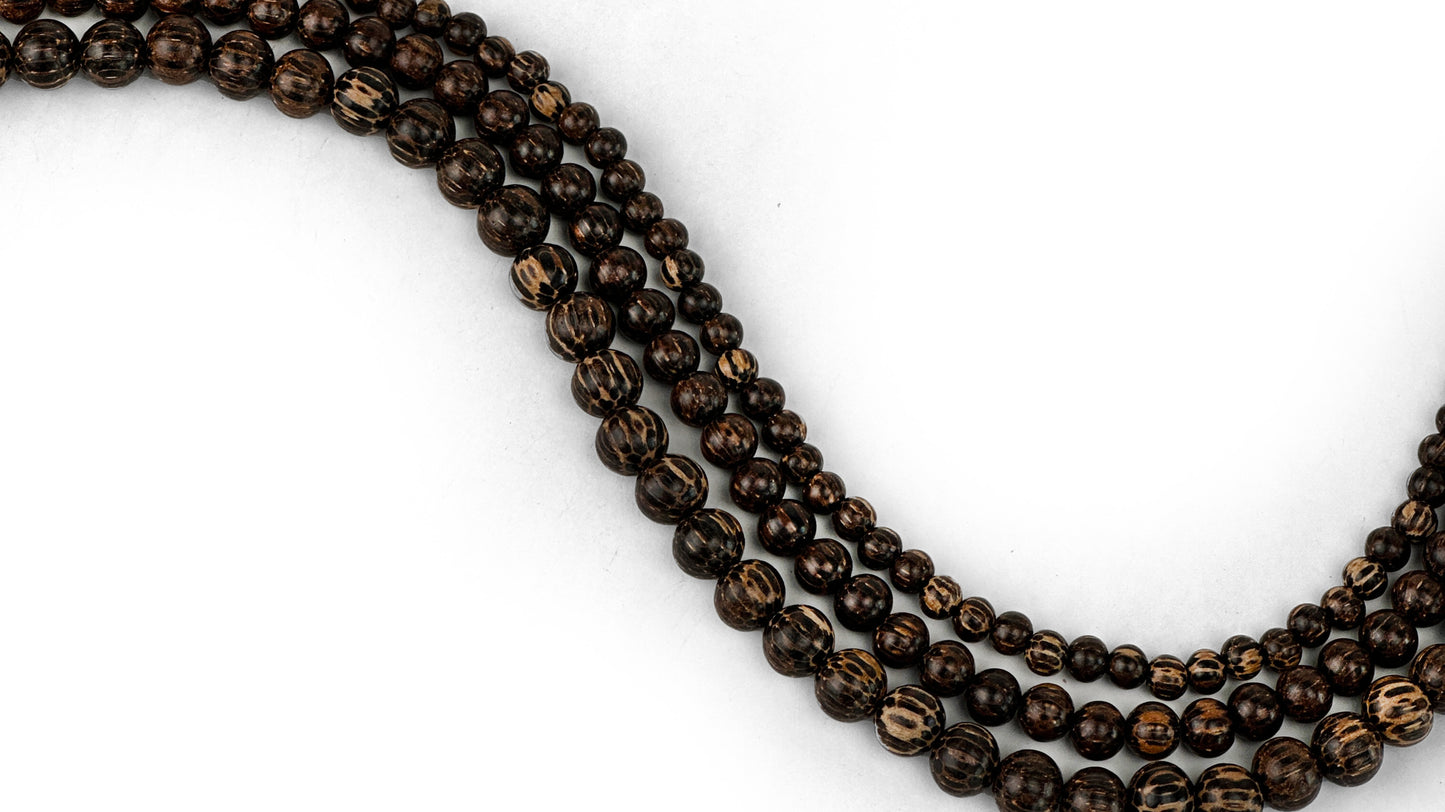 Palm Wood Beads – Polished – 16″ Strand