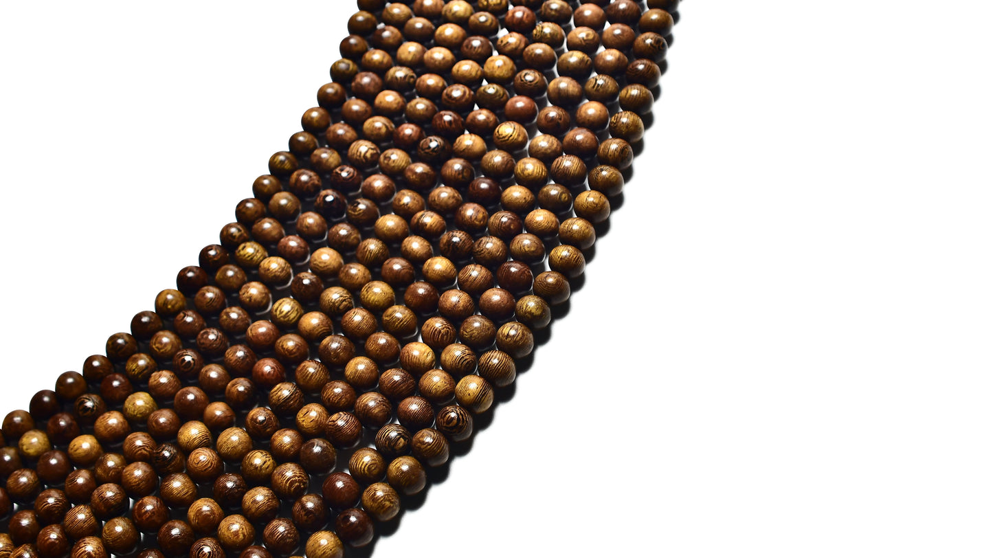 Robles Wood Beads – Polished – 16″ Strand