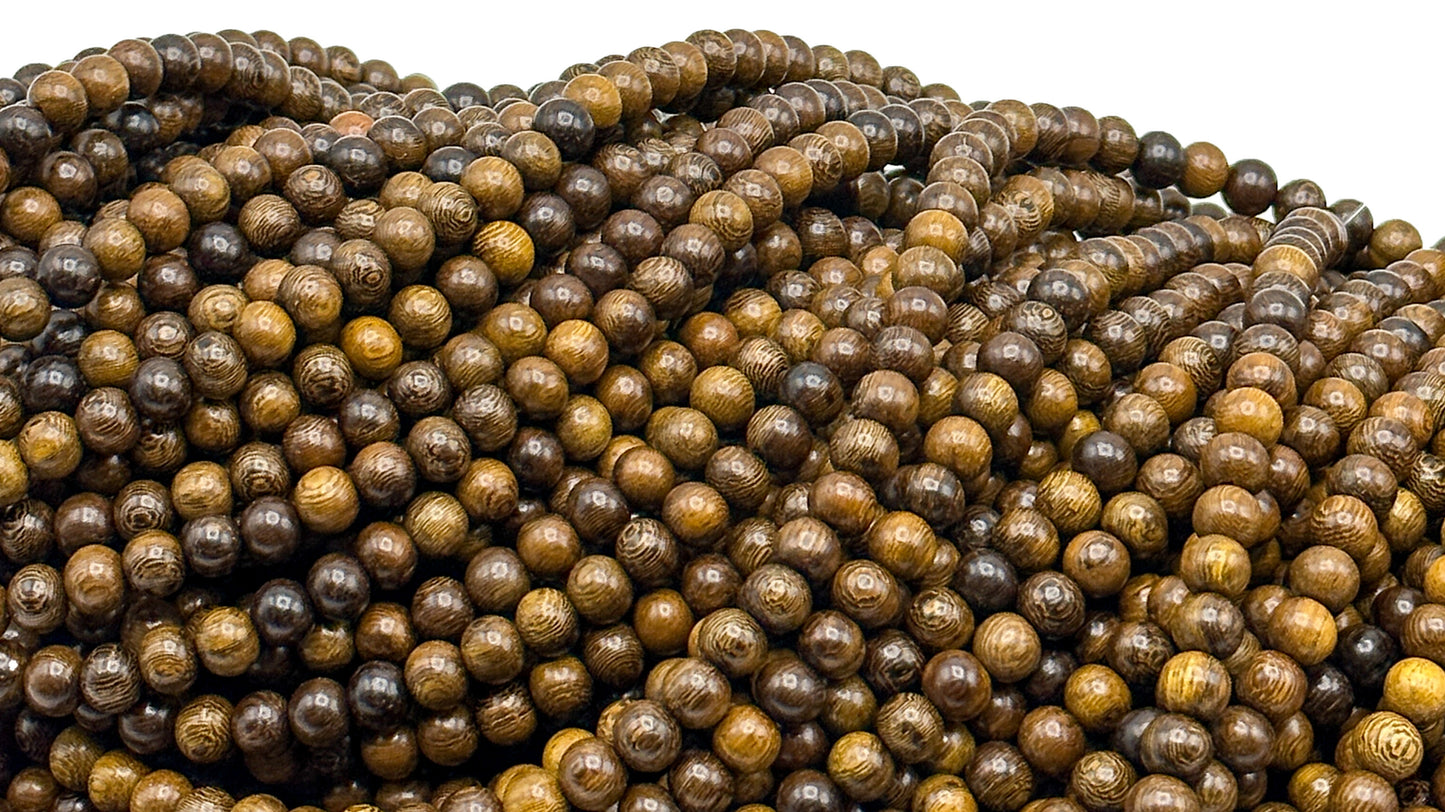 Robles Wood Beads – Polished – 16″ Strand