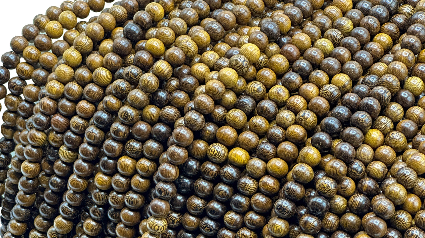 Robles Wood Beads – Polished – 16″ Strand