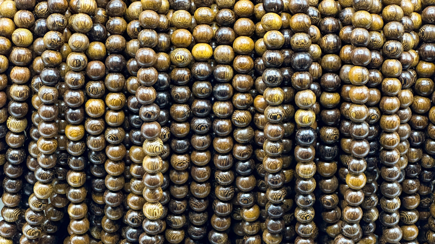 Robles Wood Beads – Polished – 16″ Strand