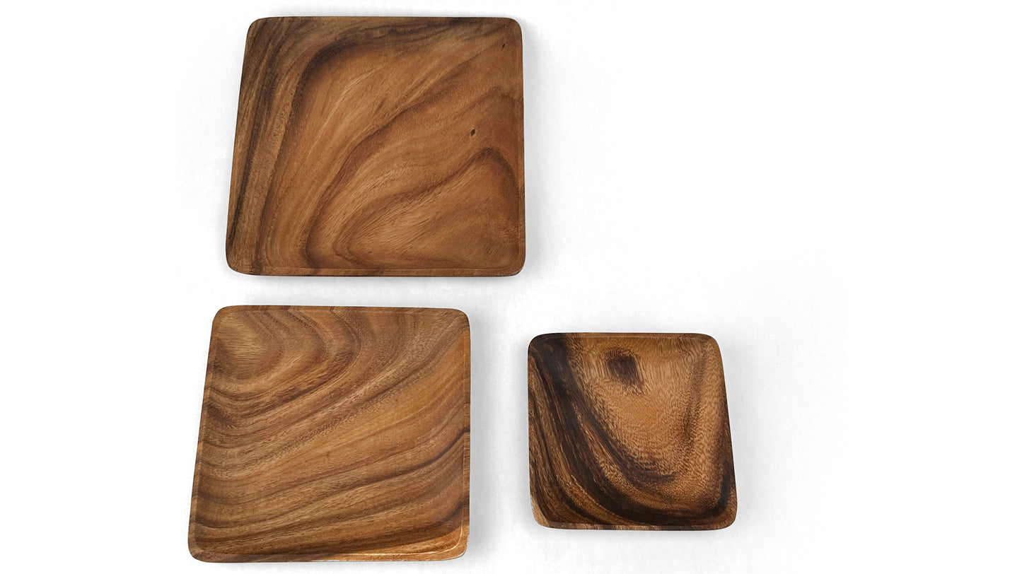 Wooden Square Plates