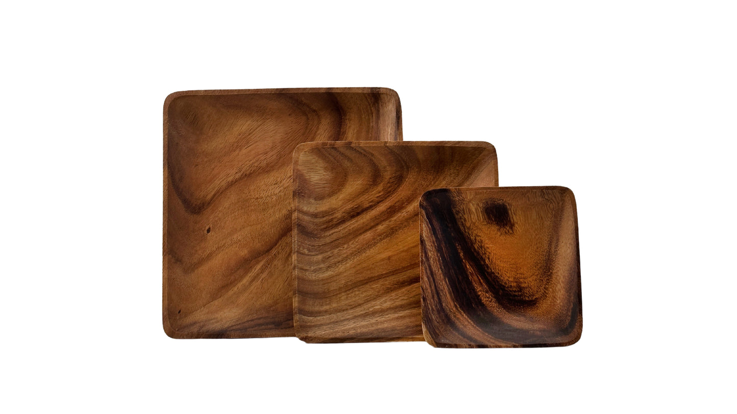 Wooden Square Plates