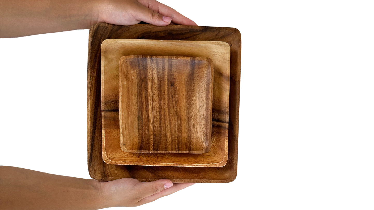 Wooden Square Plates