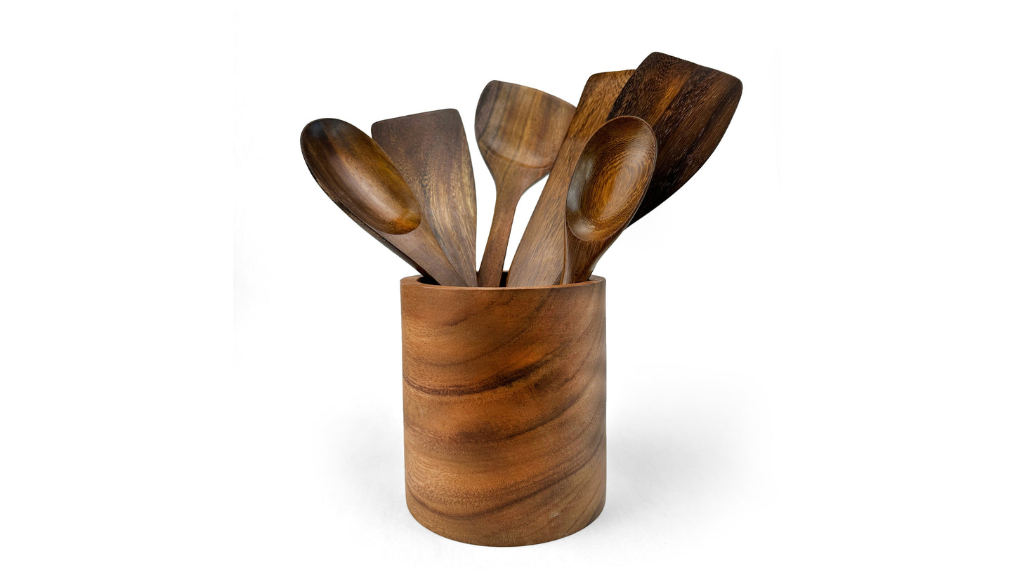 Wooden Utensil Canister