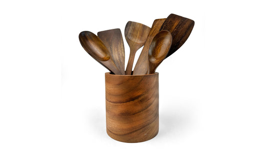 Wooden Utensil Canister