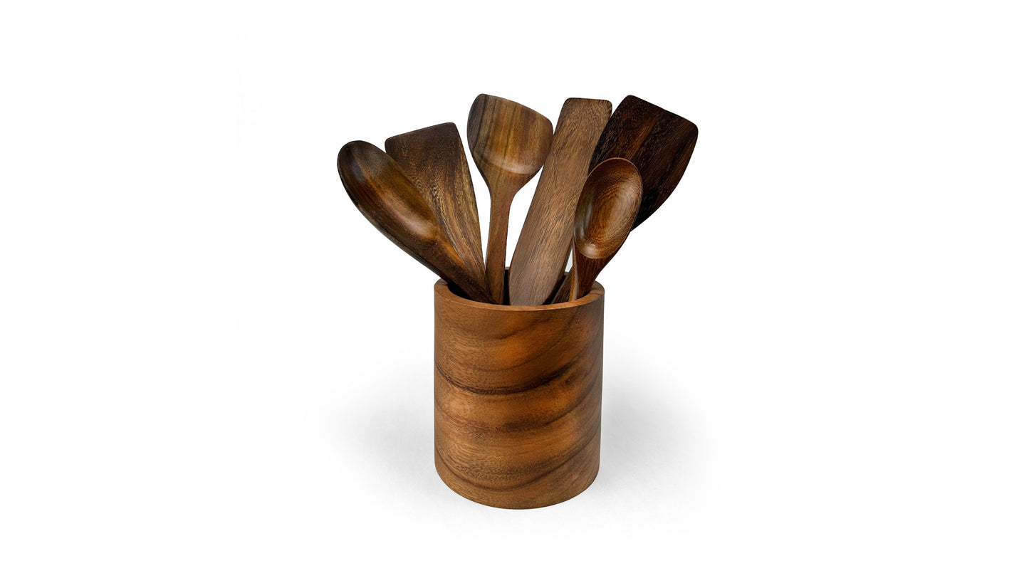 Wooden Utensil Canister