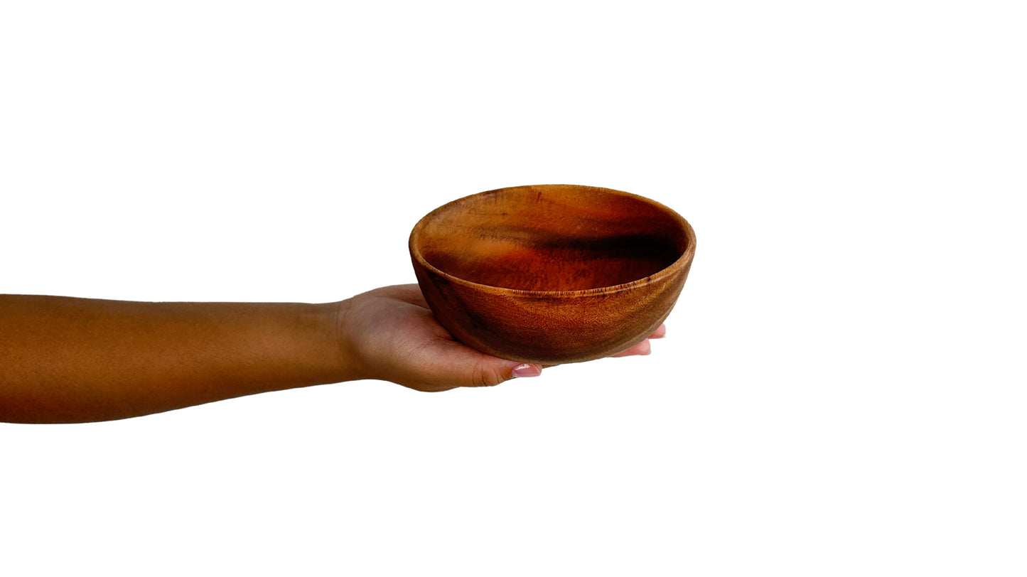 Wooden Open Round Bowl Salad Bowl