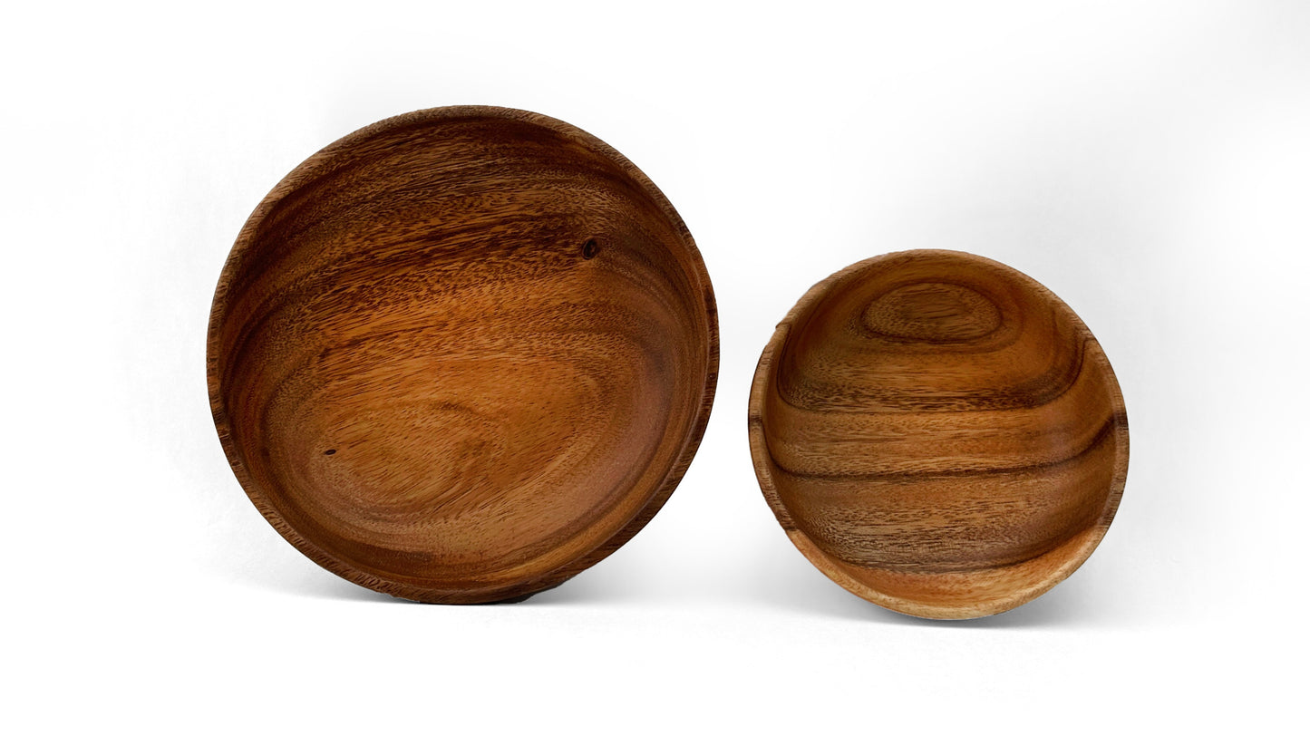 Wooden Open Round Bowl Salad Bowl