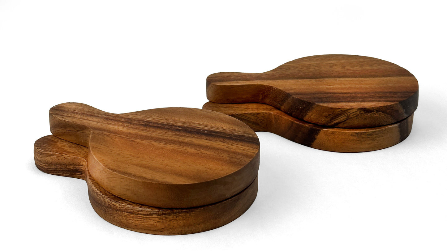 Wooden Coaster with Handle / Mini Charcuterie Board Set of 4