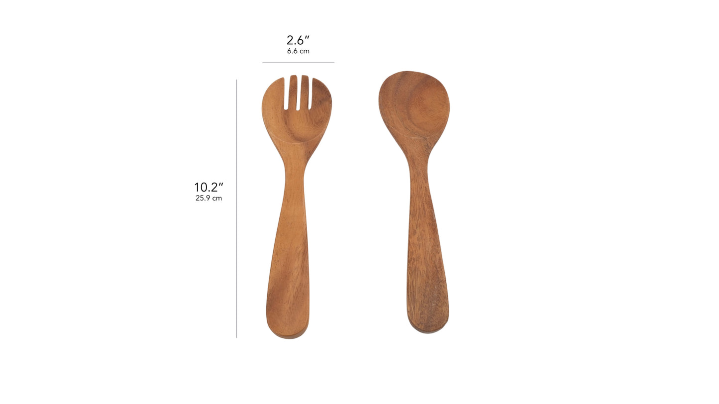 Acacia Wood Spoon Fork Salad Set