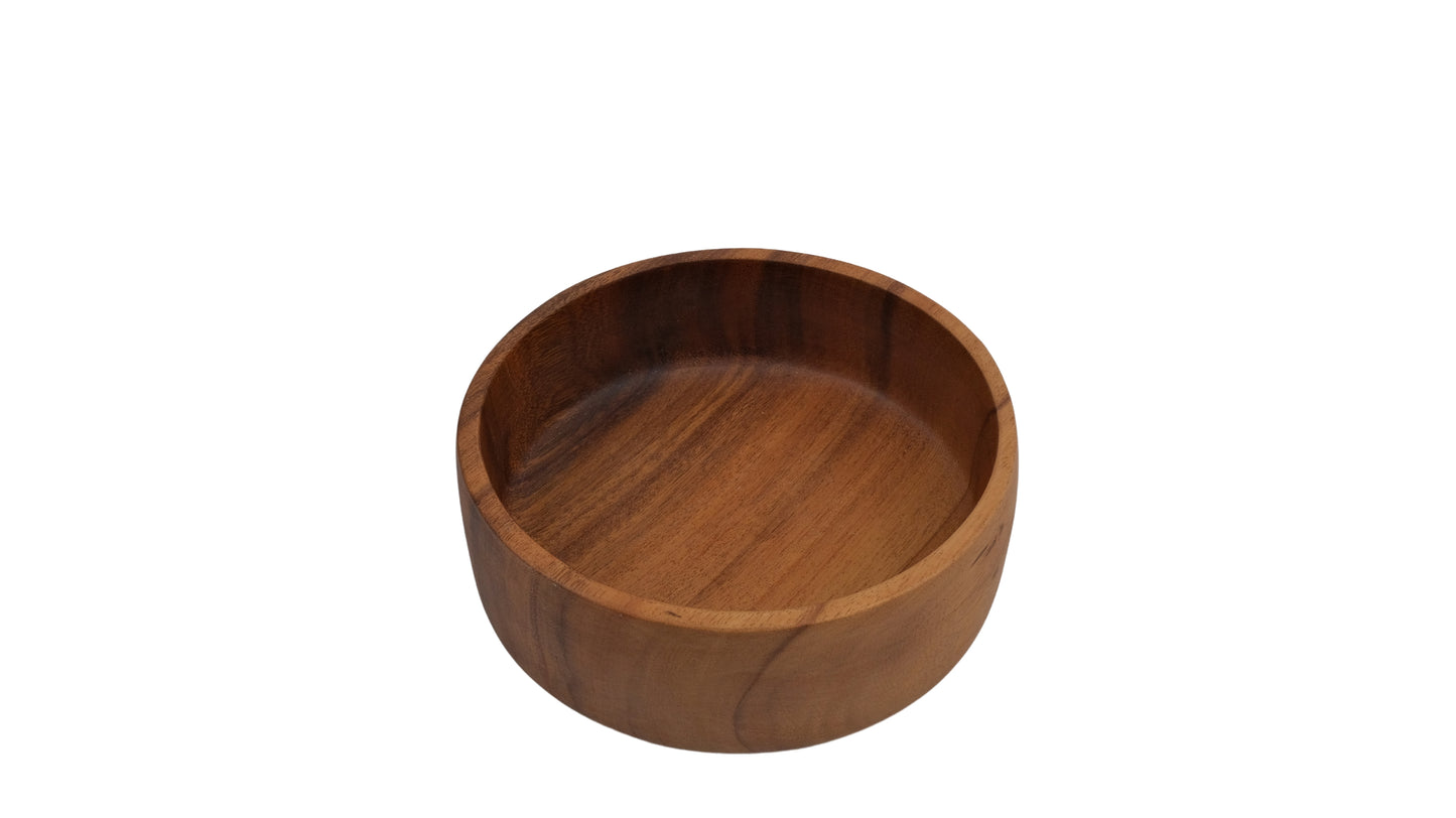 Wooden Straight Round Bowl