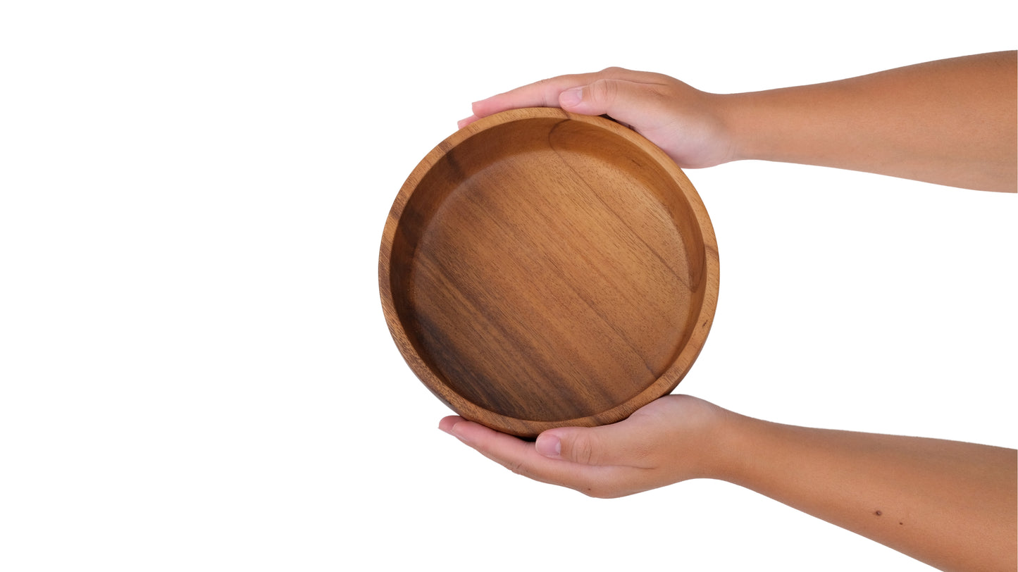 Wooden Straight Round Bowl