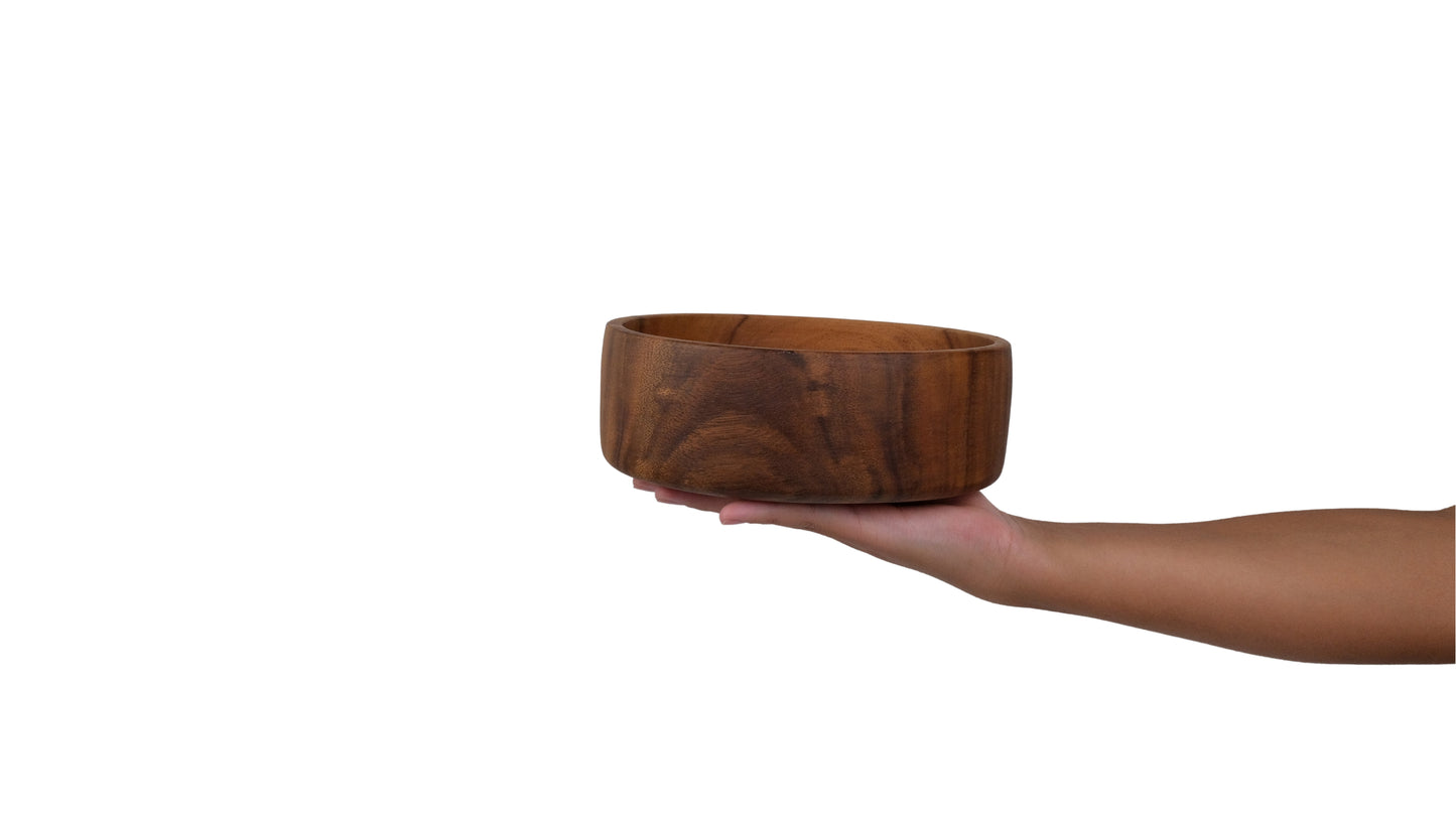 Wooden Straight Round Bowl