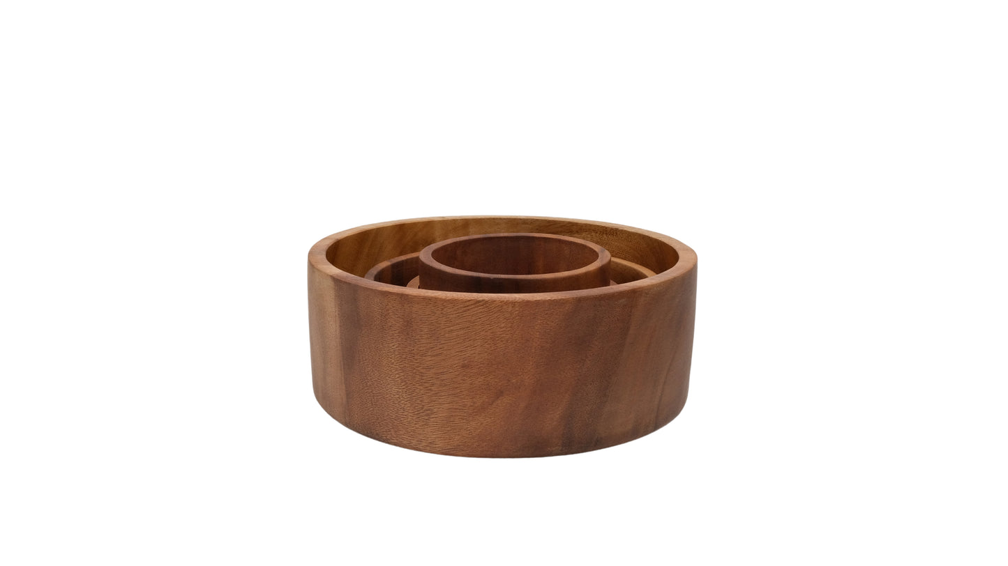 Wooden Straight Round Bowl