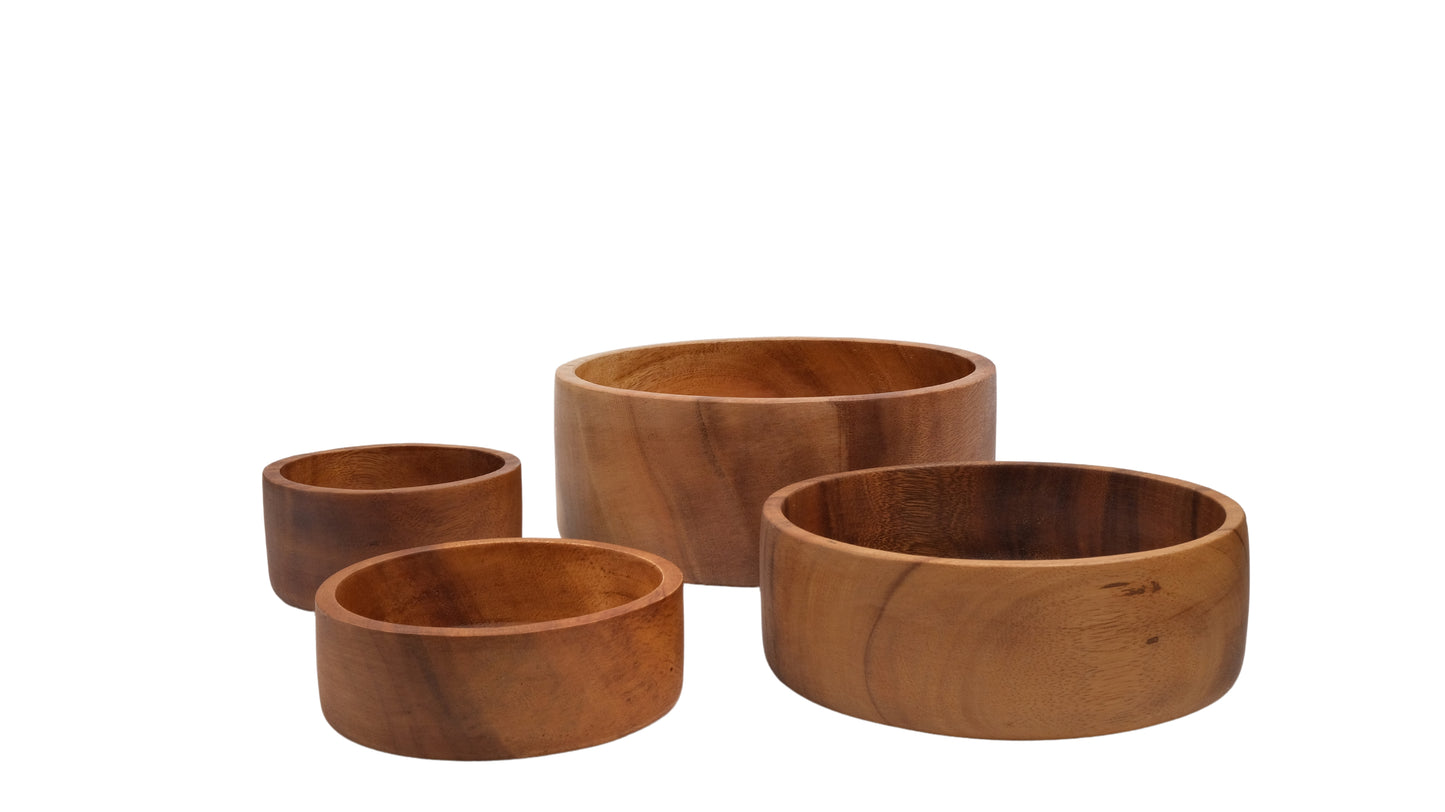 Wooden Straight Round Bowl