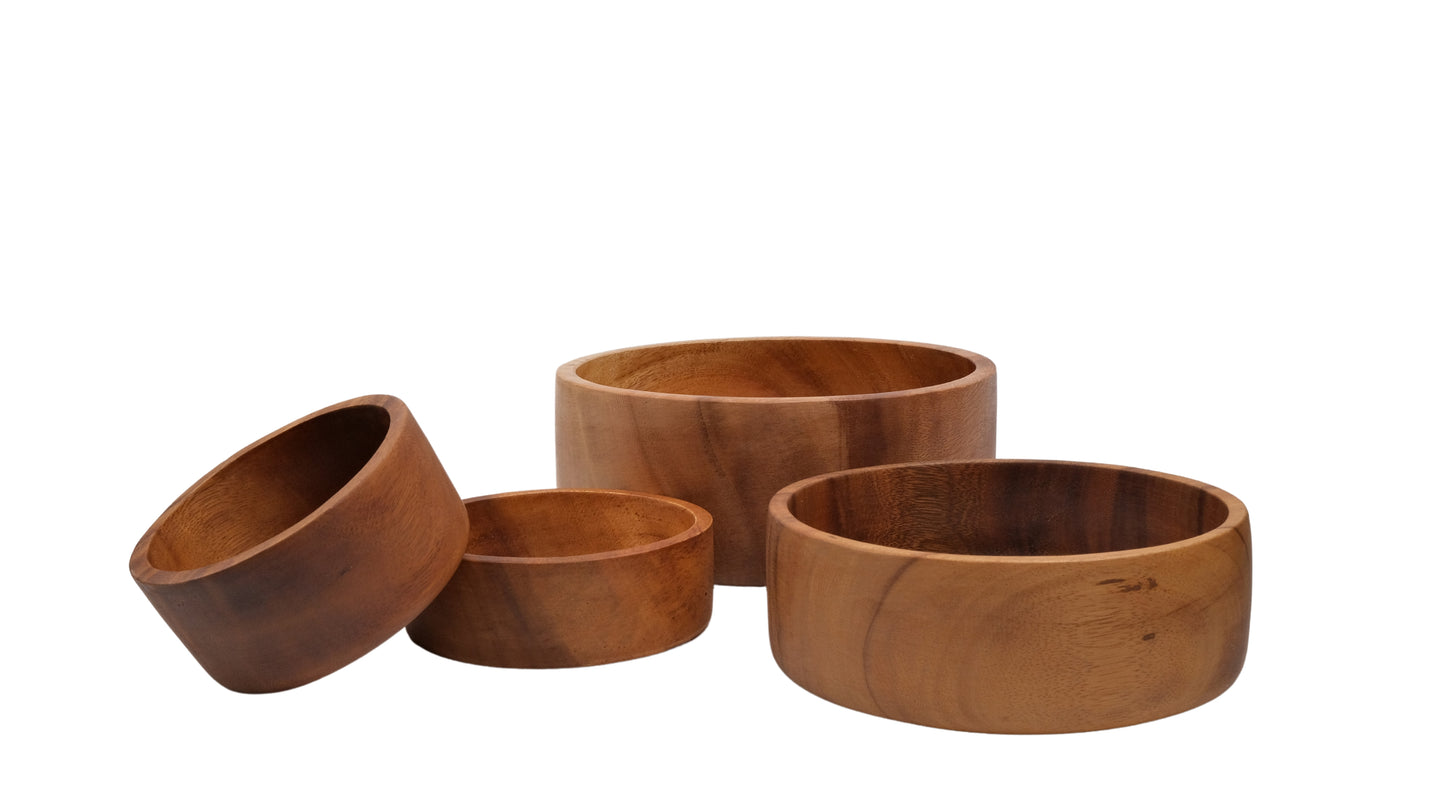 Wooden Straight Round Bowl