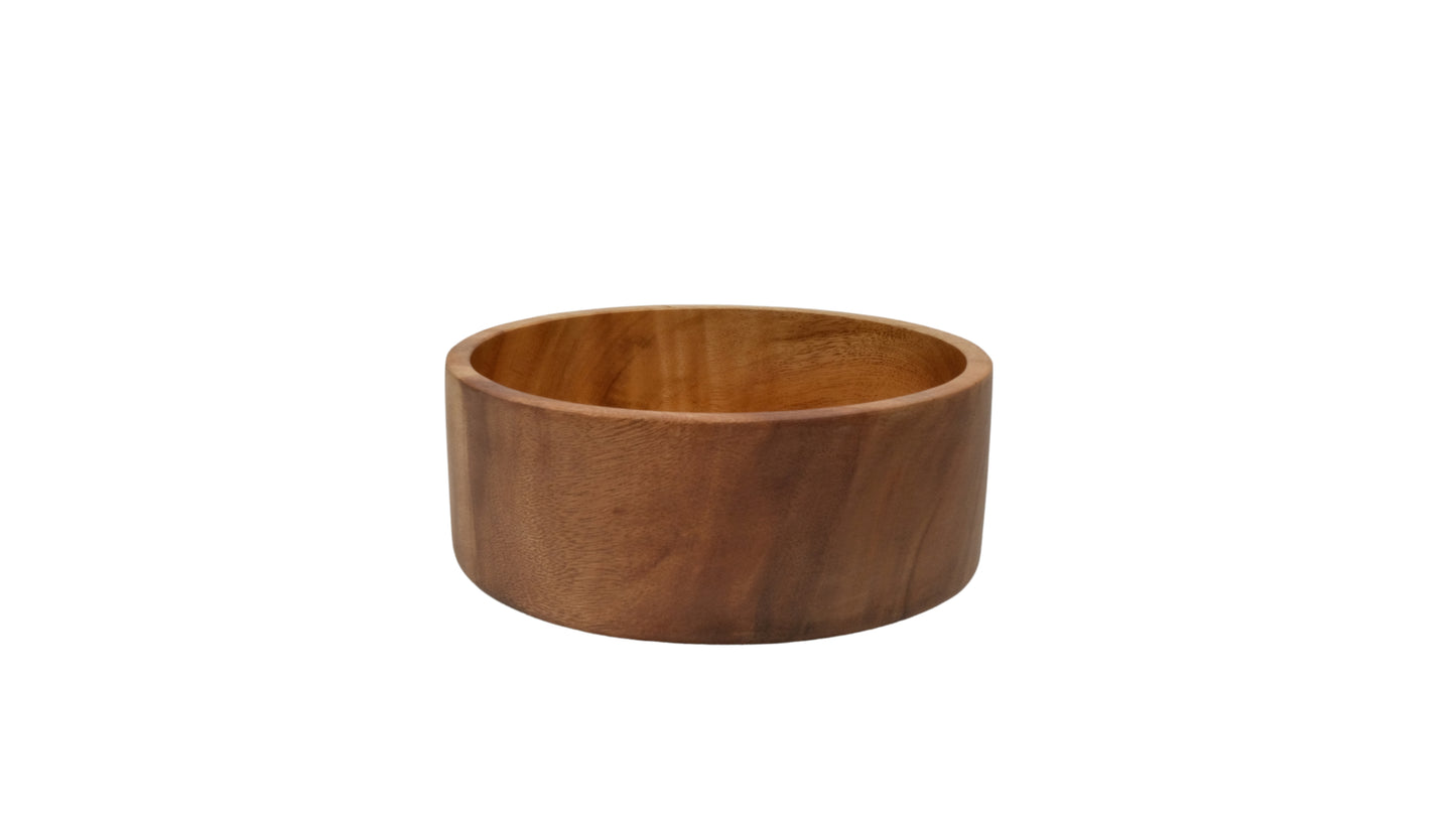 Wooden Straight Round Bowl