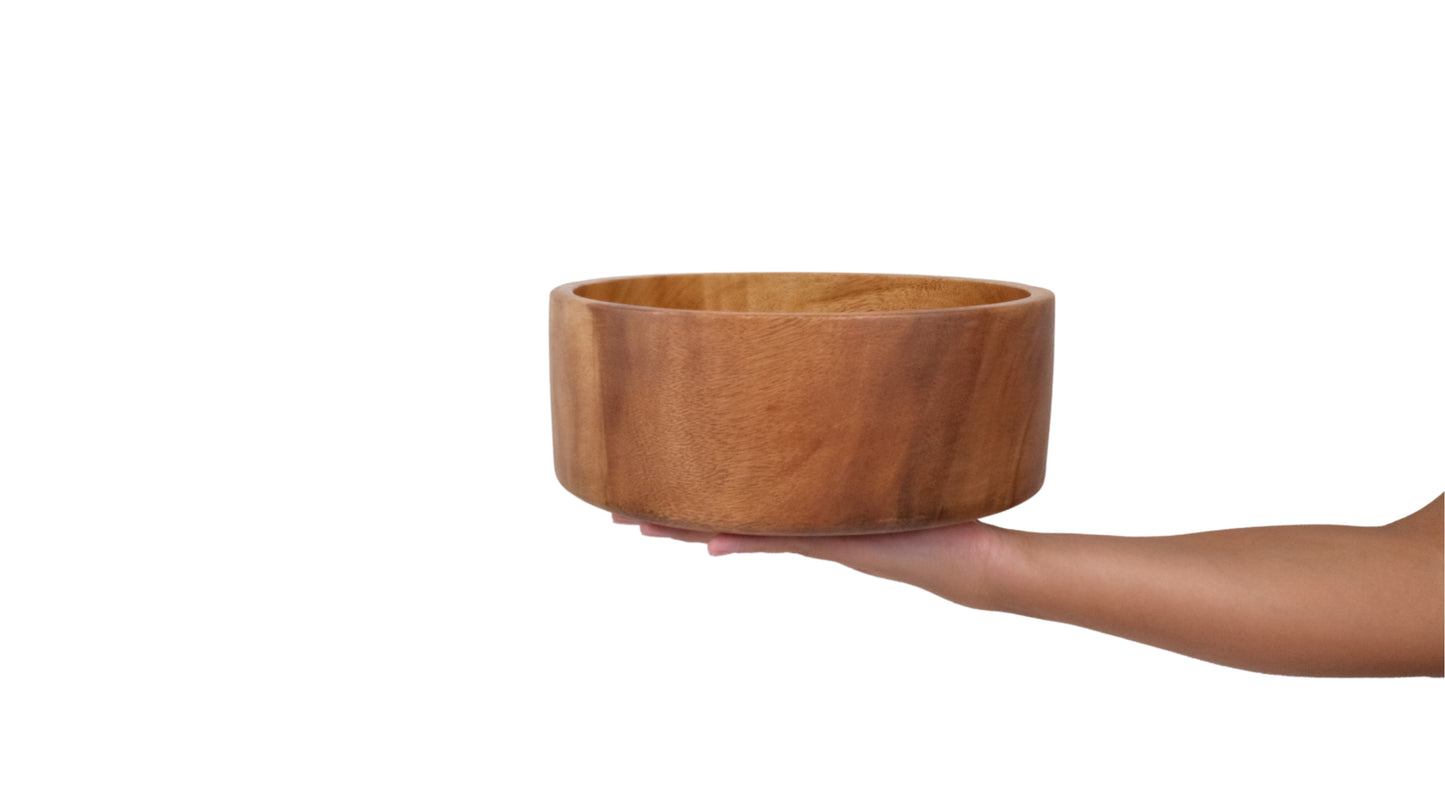 Wooden Straight Round Bowl