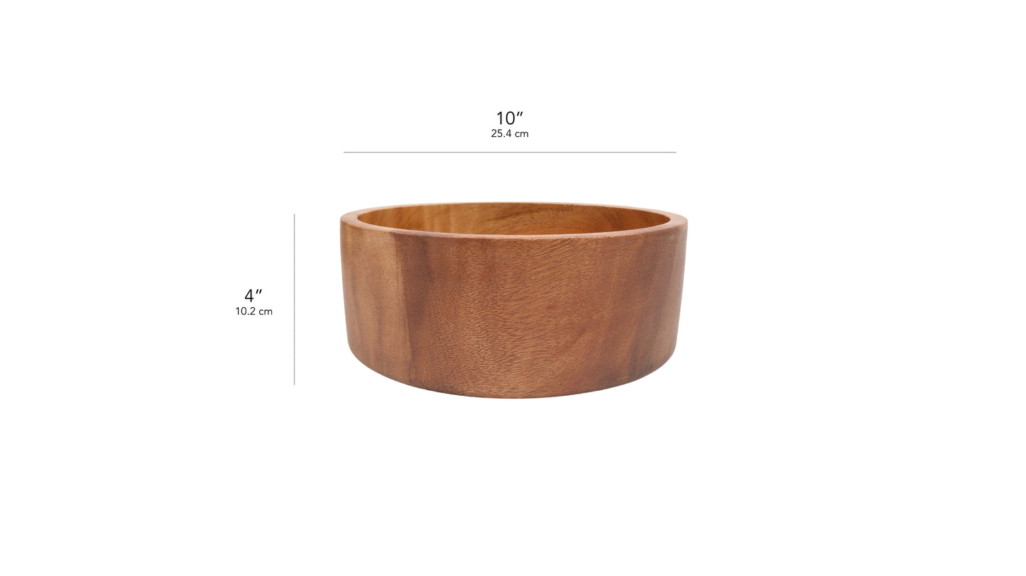 Wooden Straight Round Bowl